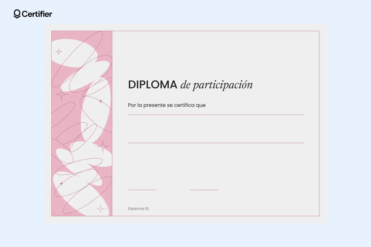 Diploma en blanco PNG para niños con diseño artístico lateral. Diploma en blanco PNG para niños con diseño artístico lateral.