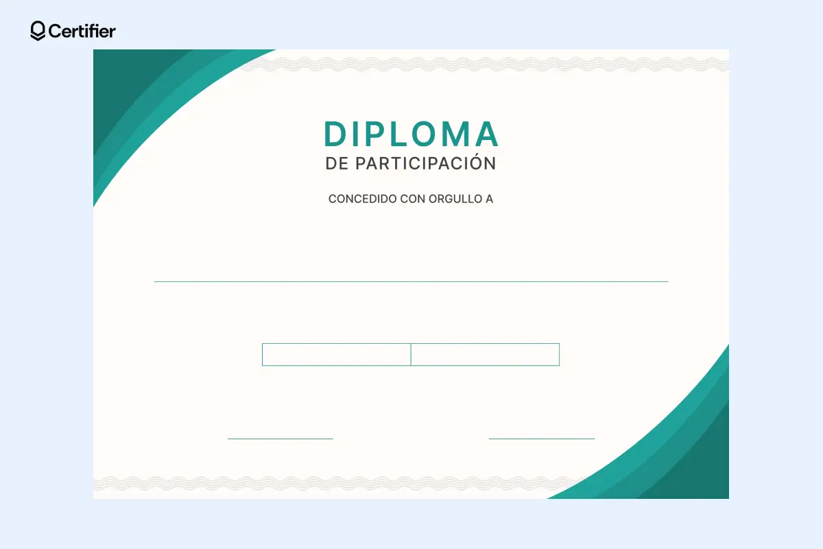 Diploma en blanco PNG editable con acentos verdes. Diploma en blanco PNG editable con acentos verdes.