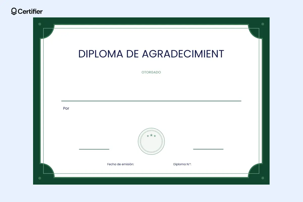 Diploma en blanco PNG para imprimir con marco de diploma en blanco verde y bordes decorativos. Diploma en blanco PNG para imprimir con marco de diploma en blanco verde y bordes decorativos.