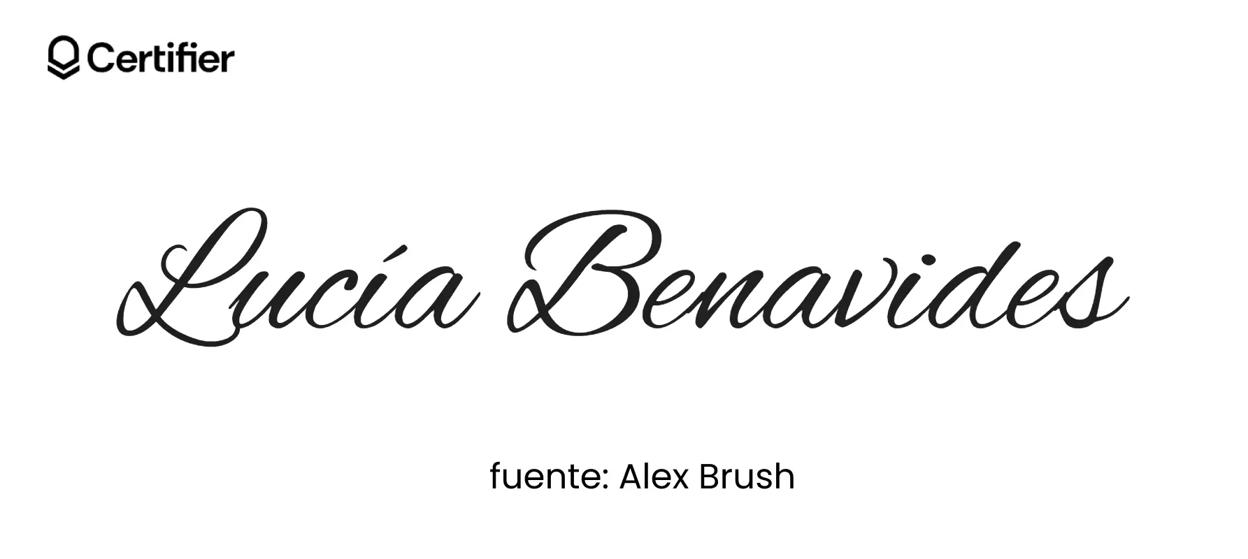 Alex Brush, fuentes para firmas elegantes y fuentes para hacer firmas en certificados digitales.