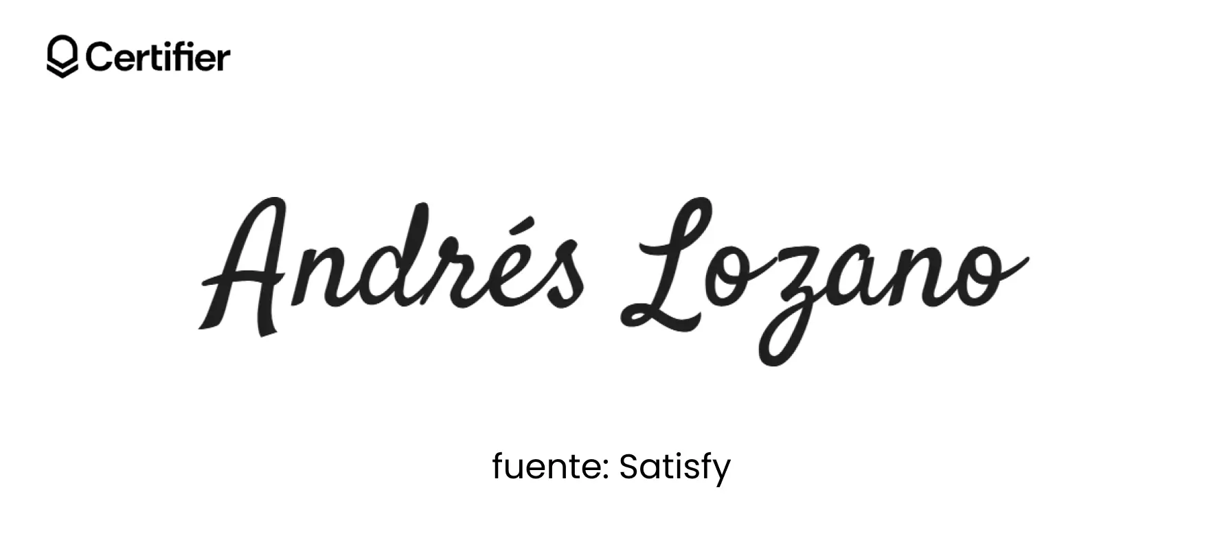 Satisfy, fuentes para firmas online y las mejores fuentes para firmas modernas.