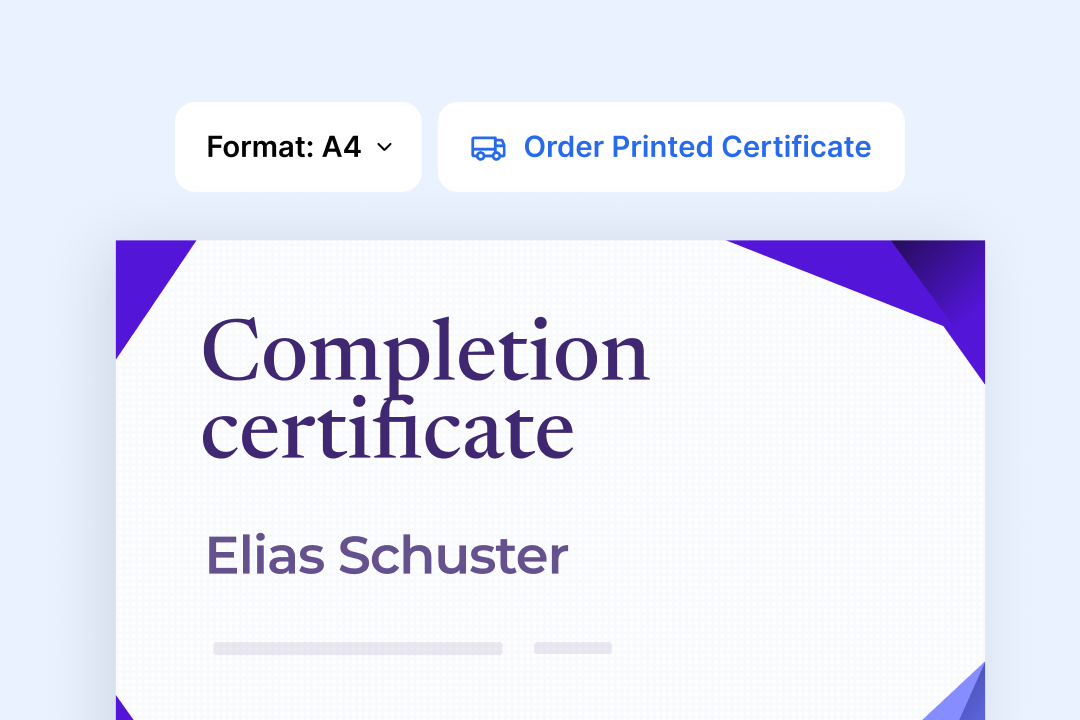 Offer recipients high-quality printed certificates