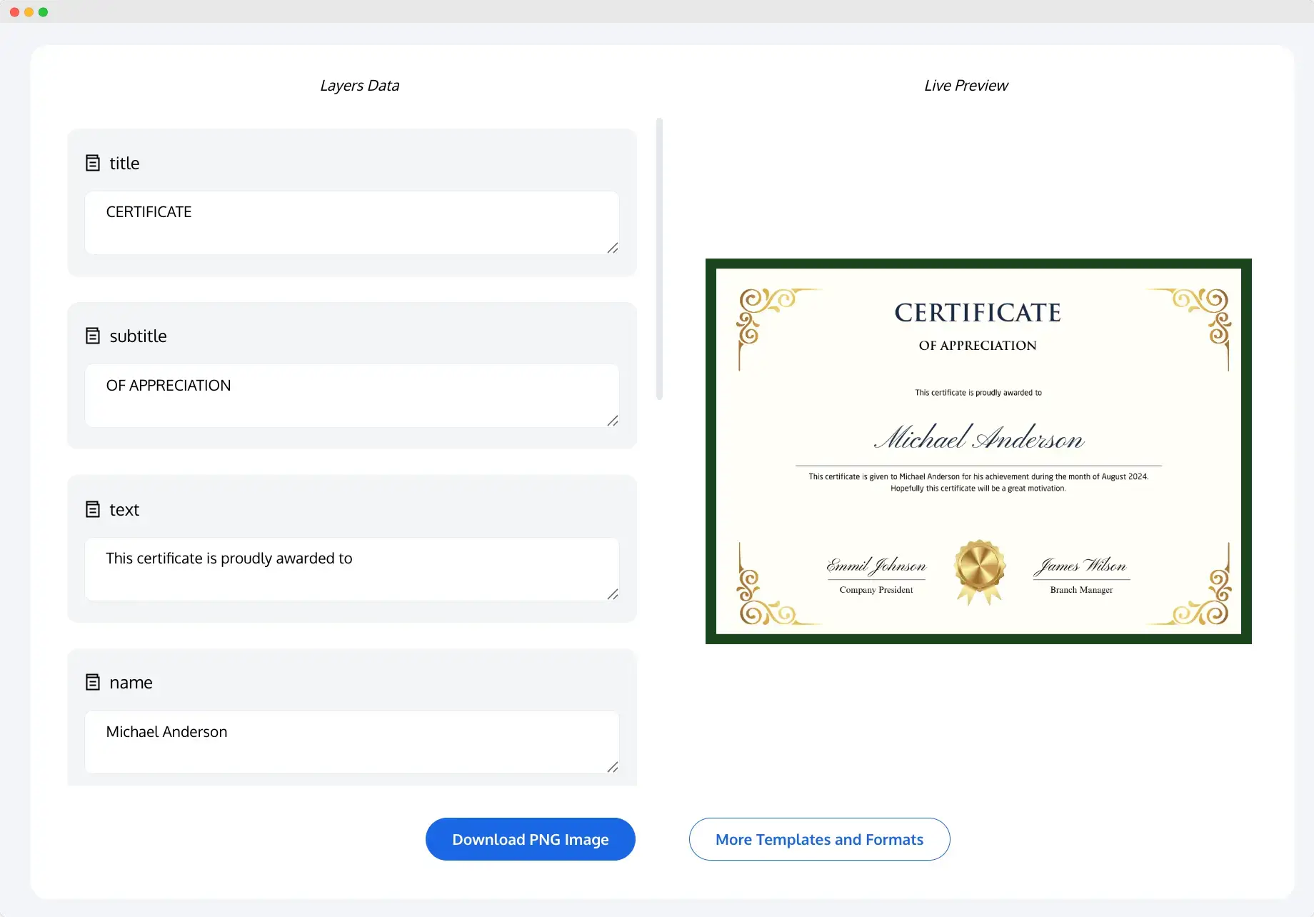 EdgeOne interface for creating and sending certificates—it may suit your needs when looking for Diplomium alternatives. EdgeOne interface for creating and sending certificates—it may suit your needs when looking for Diplomium alternatives.