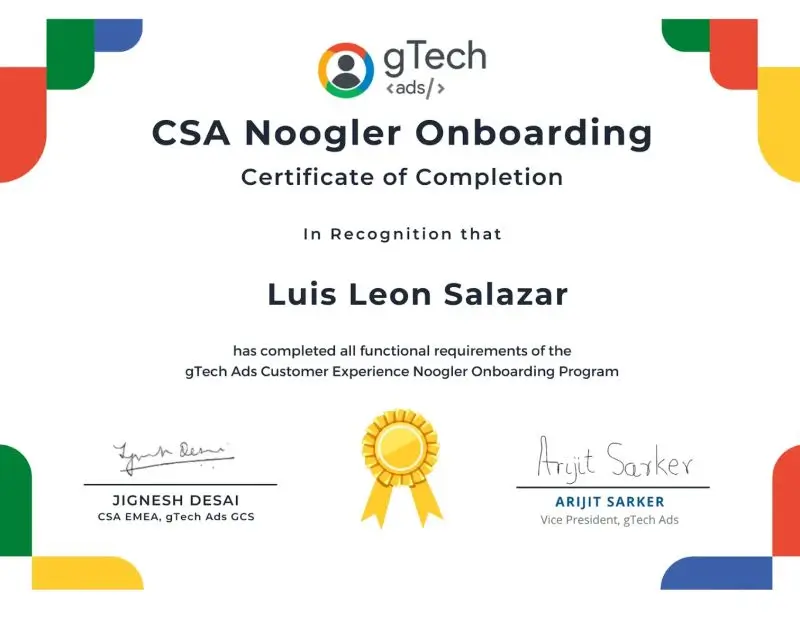 A colorful internal onboarding certificate used as a work credential example showing professional achievements. A colorful internal onboarding certificate used as a work credential example showing professional achievements.