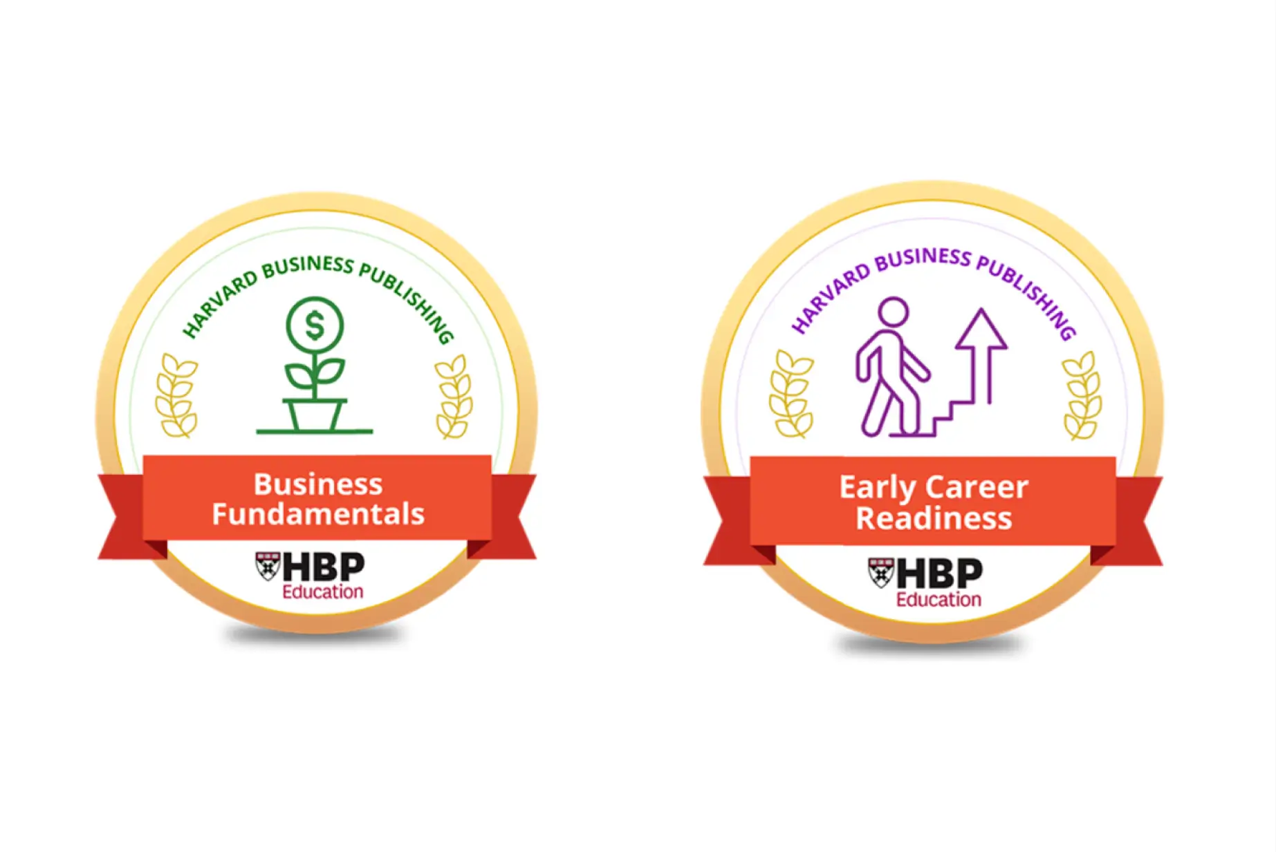 A group of credentials examples that display completed skills and learning milestones for social or professional platforms. A group of credentials examples that display completed skills and learning milestones for social or professional platforms.