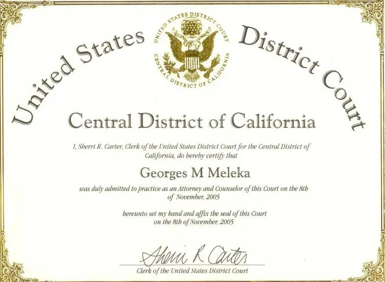 One of the business credentials examples–a permanent credential example used in law settings. One of the business credentials examples–a permanent credential example used in law settings.