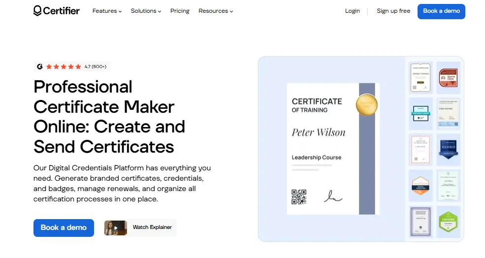 Certifier as a perfect BadgeCert alternative—it gives more control over certificates and badges together, so you do not need a separate tool for each document type.