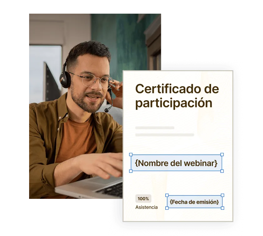Impulsa la asistencia al webinar con certificados de participación Impulsa la asistencia al webinar con certificados de participación