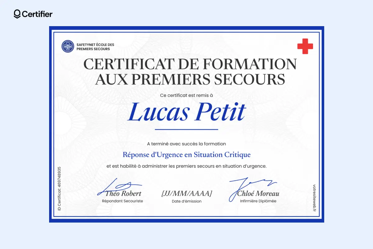 15 Mod les De Certificat De Premiers Secours Gratuits 15 Mod les De Certificat De Premiers Secours Gratuits