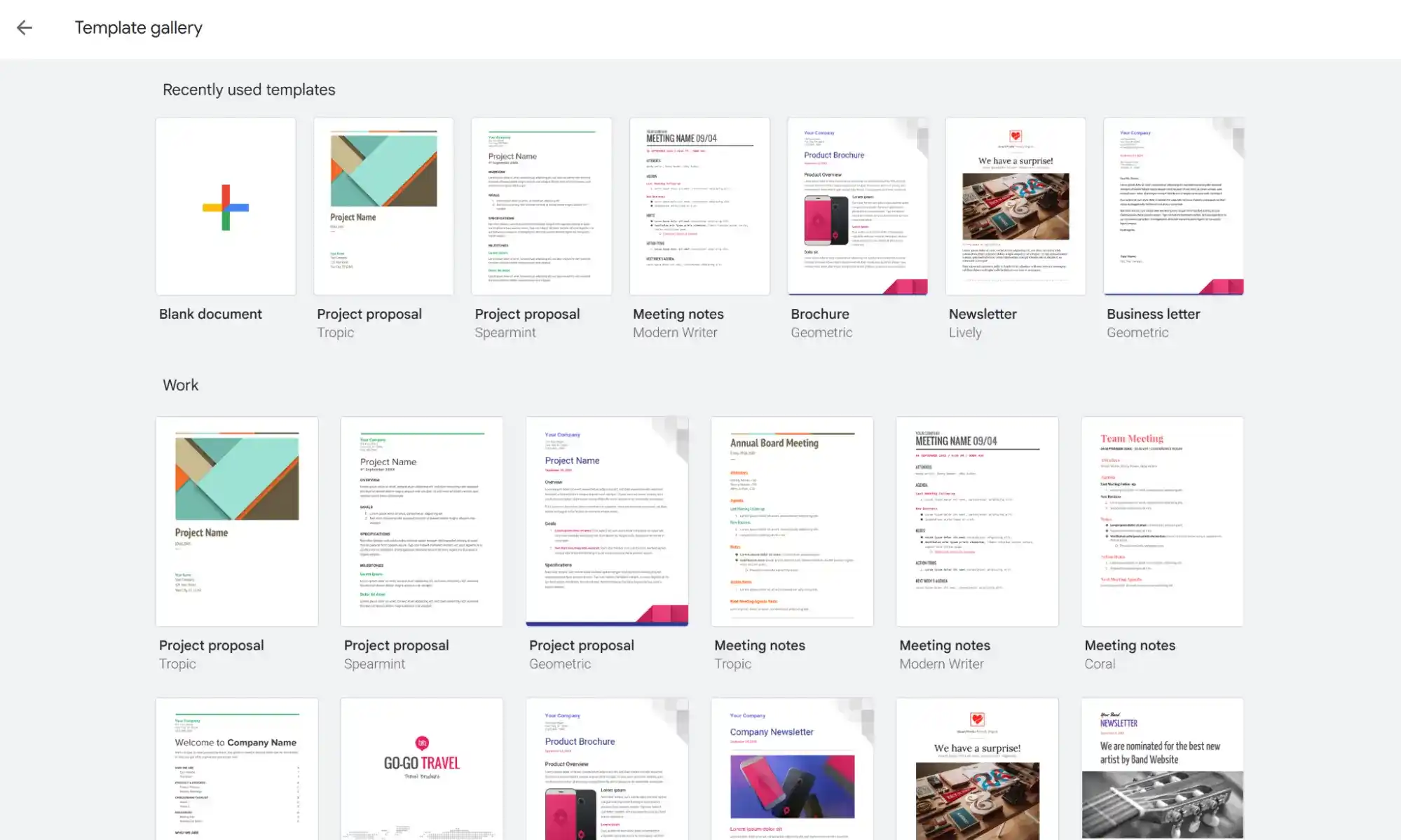 Google Docs template gallery showing resume and document templates with live editing. Google Docs template gallery showing resume and document templates with live editing.
