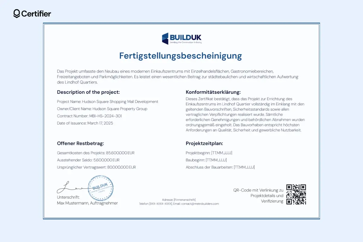 Professionelle Zertifikatsvorlage mit dunkelblauem Rahmen, Stempelbereich und sauberer Struktur. Professionelle Zertifikatsvorlage mit dunkelblauem Rahmen, Stempelbereich und sauberer Struktur.