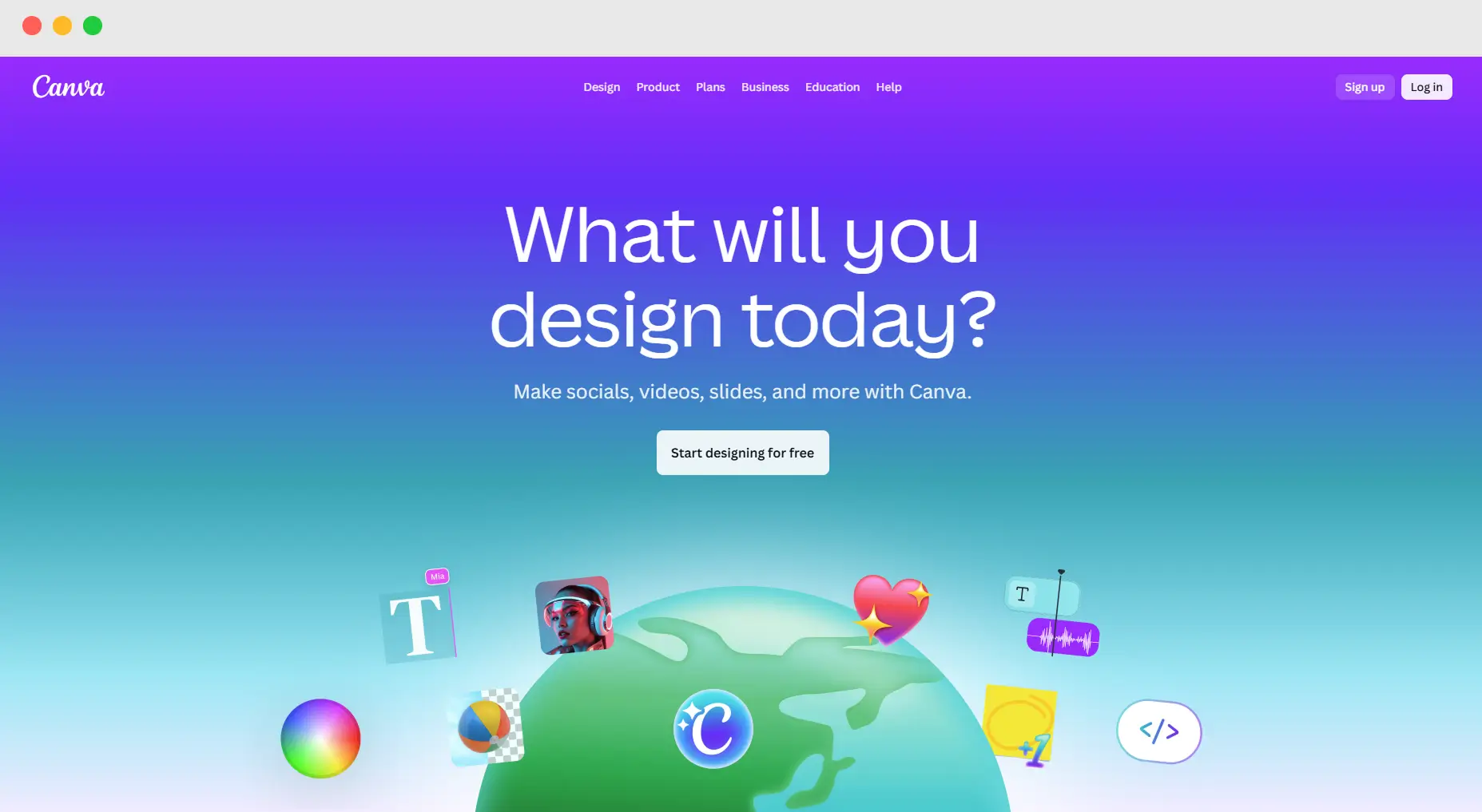 Canva's homepage, showcasing the design platform’s capabilities with examples of projects Canva's homepage, showcasing the design platform’s capabilities with examples of projects