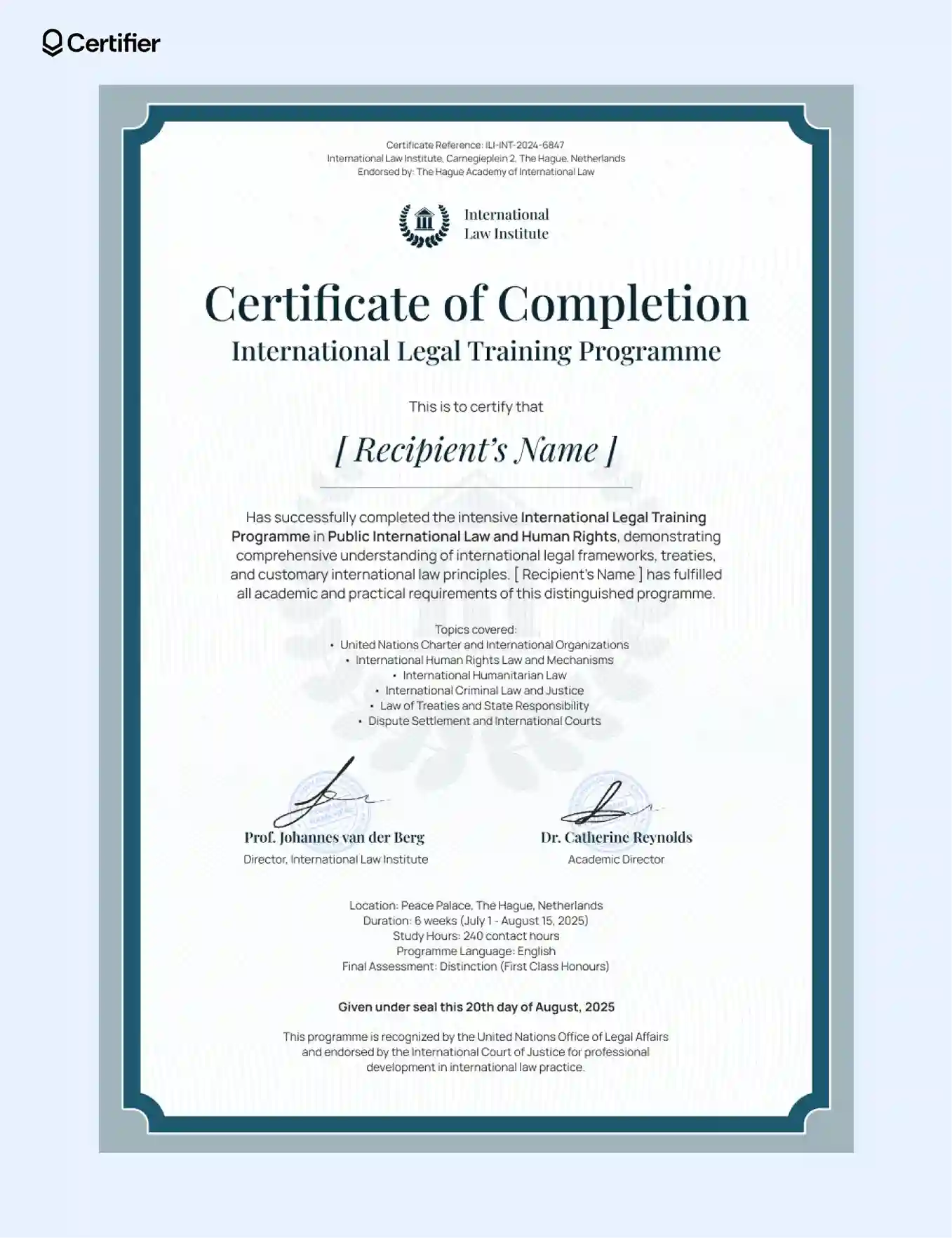 International legal training certificates templates easily customize professional verification ready for print. International legal training certificates templates easily customize professional verification ready for print.