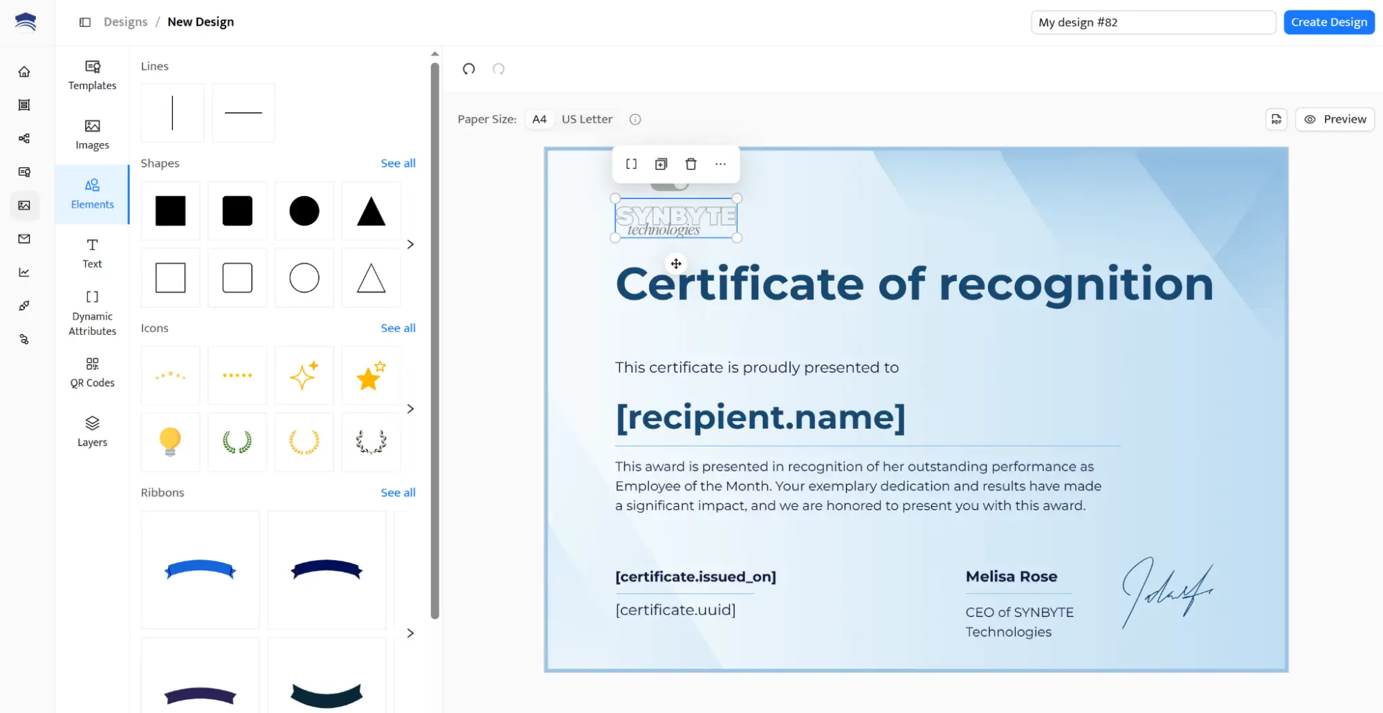 Employee of the Month certificate of recognition template created in Certifier with customizable text, branding and printable PDF format. Employee of the Month certificate of recognition template created in Certifier with customizable text, branding and printable PDF format.