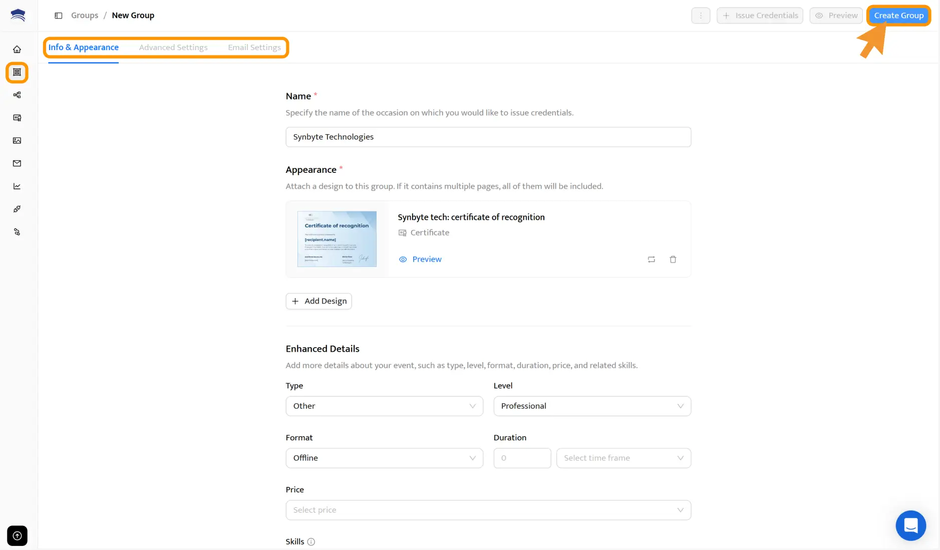 Certifier group creation; used to organize recipients before issuing recognition certificates in bulk. Certifier group creation; used to organize recipients before issuing recognition certificates in bulk.