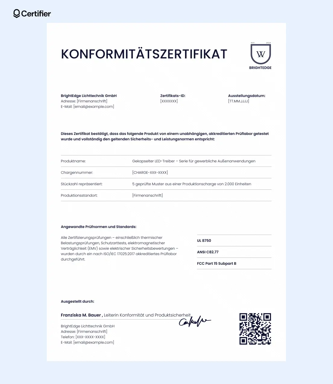 Kostenloses Konformitätszertifikat mit orangefarbenem Rahmen, Firmendetails oben und Logo unten – für die Fertigung. Kostenloses Konformitätszertifikat mit orangefarbenem Rahmen, Firmendetails oben und Logo unten – für die Fertigung.