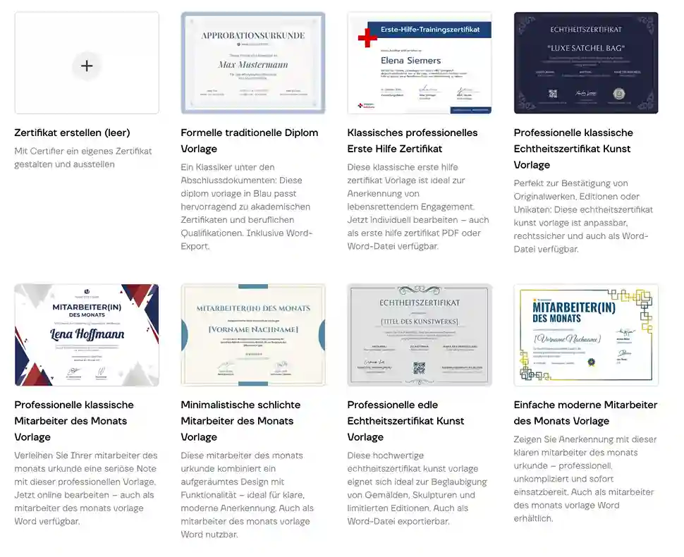Certifier-Vorlagenbibliothek–wählen Sie eine kostenlose Zertifikatsvorlage, die alle Gestaltungsprinzipien erfüllt. Certifier-Vorlagenbibliothek–wählen Sie eine kostenlose Zertifikatsvorlage, die alle Gestaltungsprinzipien erfüllt.