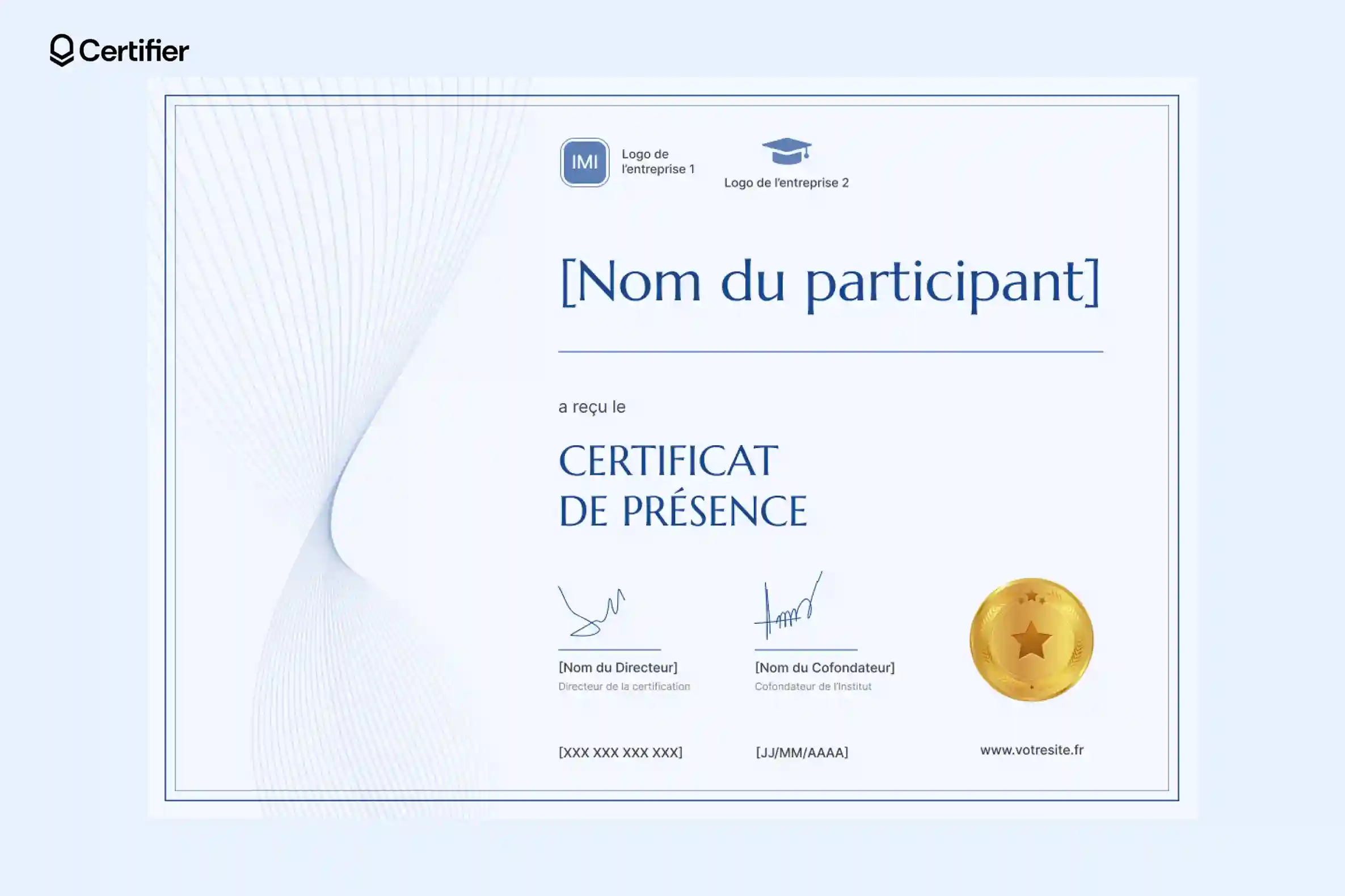 Attestation de présence word avec lignes abstraites violettes. Attestation de présence word avec lignes abstraites violettes.