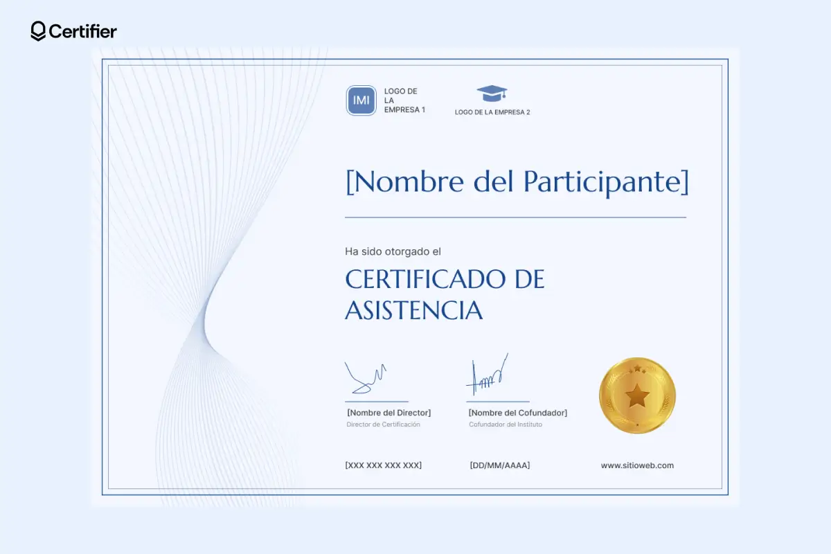 Certificado de asistencia en tonos morados con líneas abstractas. Certificado de asistencia en tonos morados con líneas abstractas.