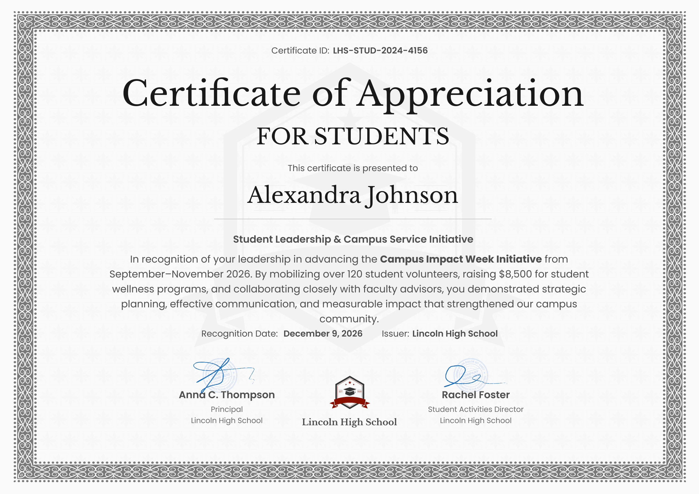 Formal and grey mentor certificate of appreciation template