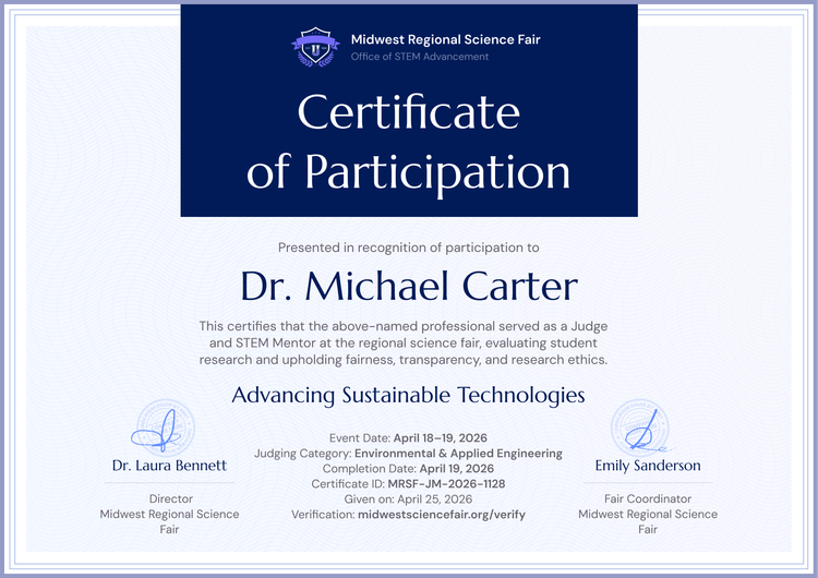 Sleek certificate of participation template ideal for educational events