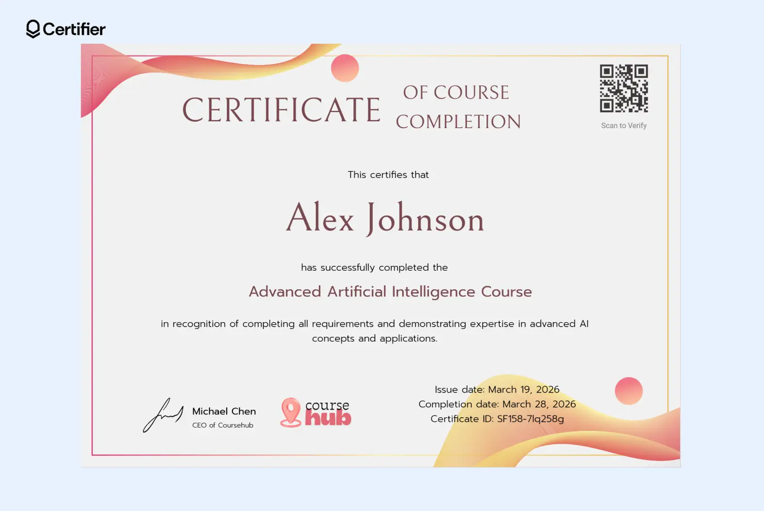 Airtable certificate of course completion you can create using Certifier visual builder. Airtable certificate of course completion you can create using Certifier visual builder.