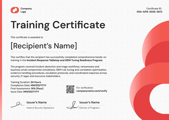 Training Training template