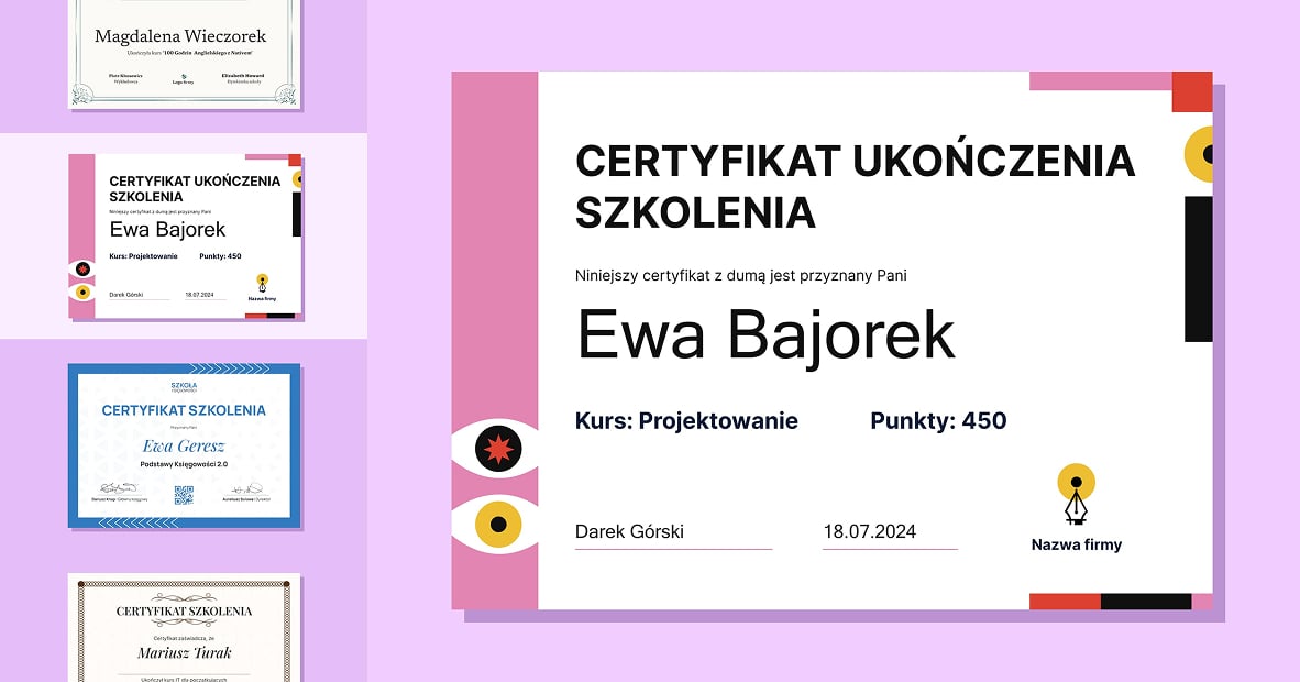 20 darmowych szablonów certyfikatów szkoleniowych img