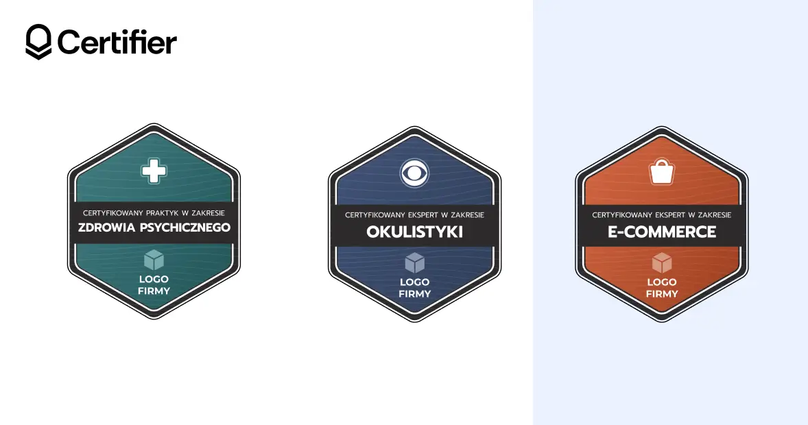 Heksagonalne darmowe szablony odznak z biblioteki Certifier. Heksagonalne darmowe szablony odznak z biblioteki Certifier.