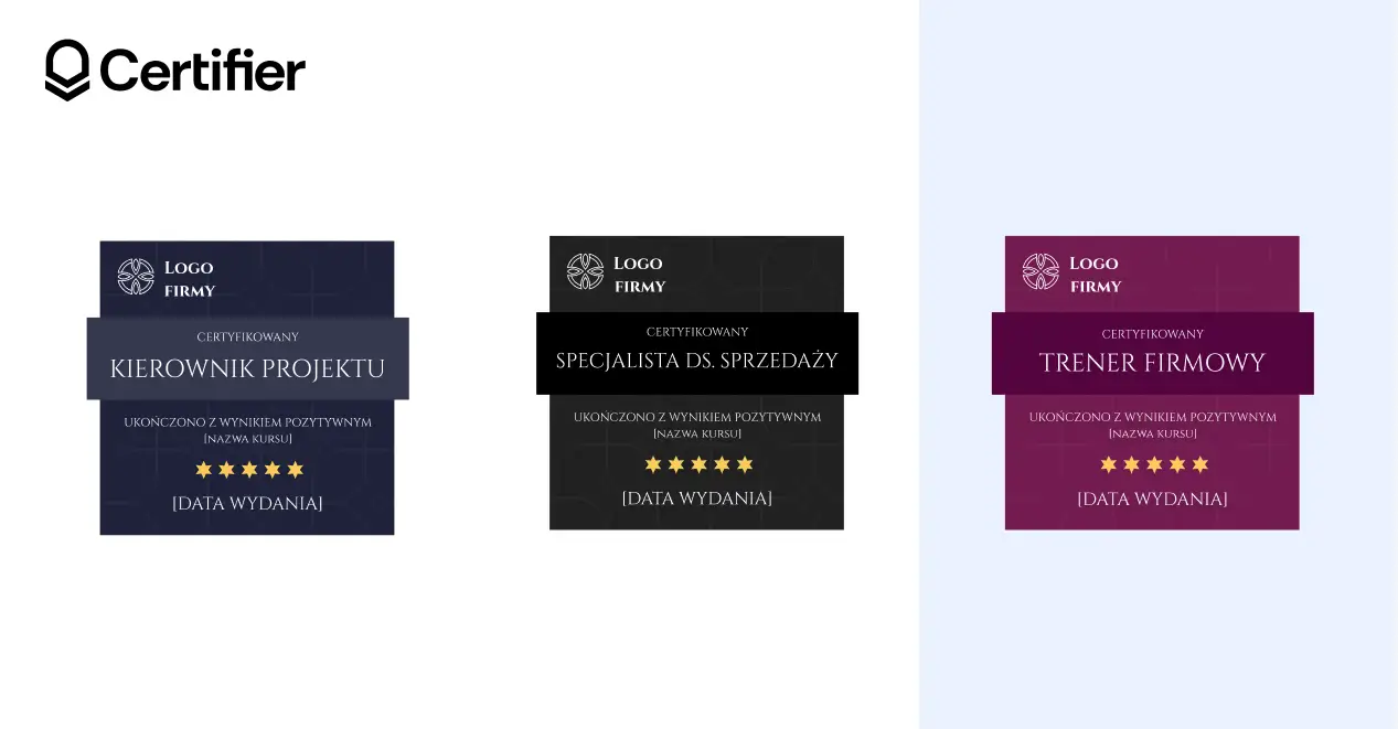 Tradycyjny szablon odznaki z ciemnym designem z biblioteki Certifier. Tradycyjny szablon odznaki z ciemnym designem z biblioteki Certifier.