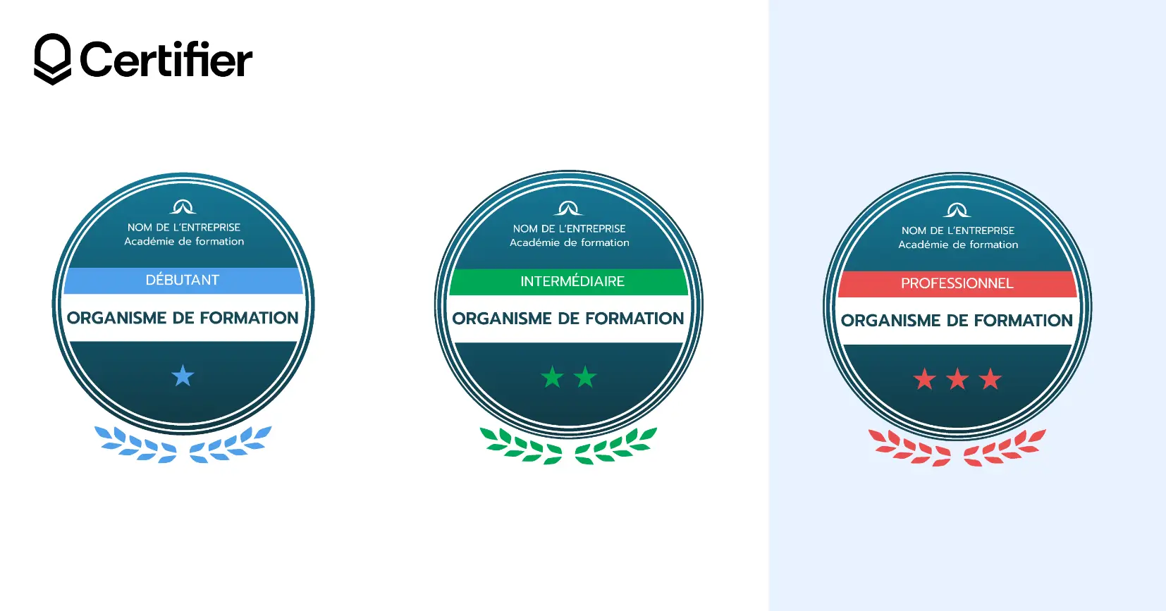Design classique de badge numérique au format circulaire avec rubans, en trois combinaisons de couleurs. Design classique de badge numérique au format circulaire avec rubans, en trois combinaisons de couleurs.