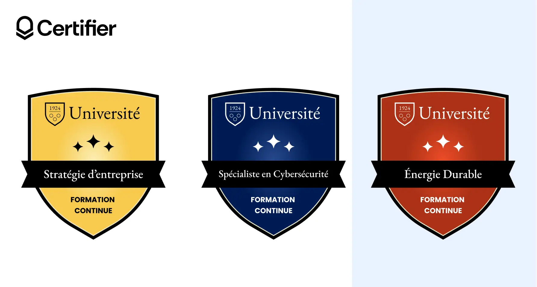 Modèle de badge académique pour écoles et universités, en doré, rouge et bleu marine. Modèle de badge académique pour écoles et universités, en doré, rouge et bleu marine.