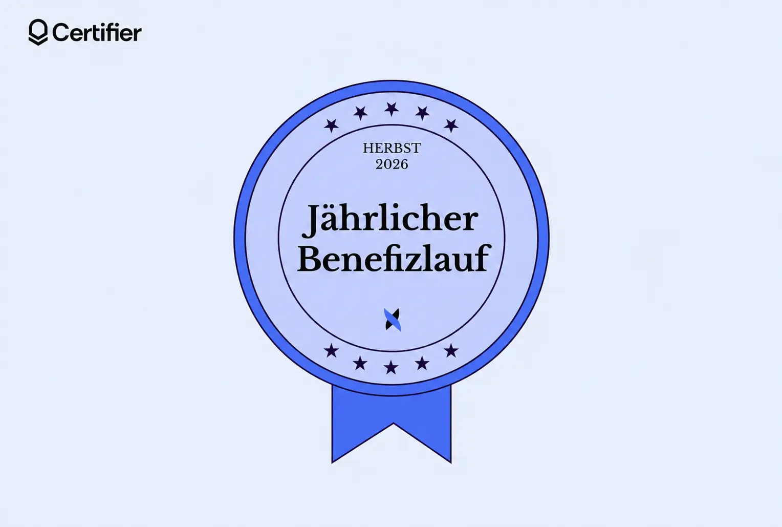 Medaille auf Deutsch mit der Aufschrift „Jährlicher Benefizlauf“, Herbst 2026, als Beispiel für Gamification-Badges bei Event-Teilnahme und Mitarbeiterengagement. Medaille auf Deutsch mit der Aufschrift „Jährlicher Benefizlauf“, Herbst 2026, als Beispiel für Gamification-Badges bei Event-Teilnahme und Mitarbeiterengagement.