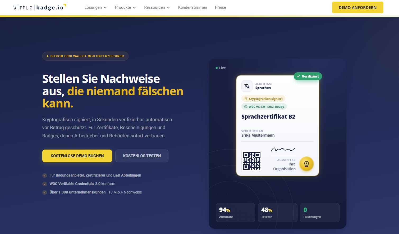 Virtualbadge.io, eine Credly-Alternative, die fürs Teilen gemacht ist. Virtualbadge.io, eine Credly-Alternative, die fürs Teilen gemacht ist.