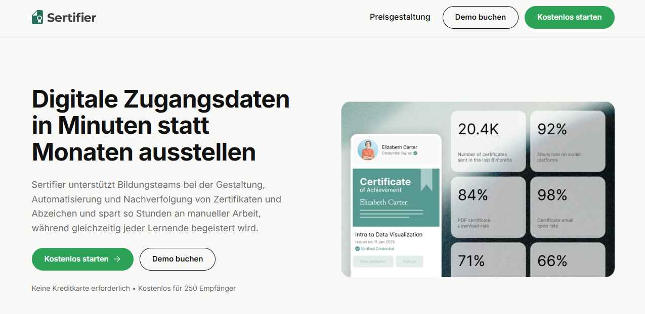 Sertifier, eine Credly-Alternative mit Fokus auf Analytics. Sertifier, eine Credly-Alternative mit Fokus auf Analytics.