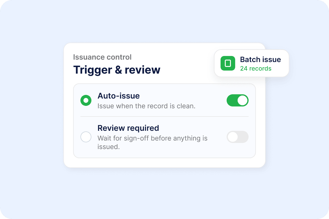 Issue on the trigger or hold for sign-off