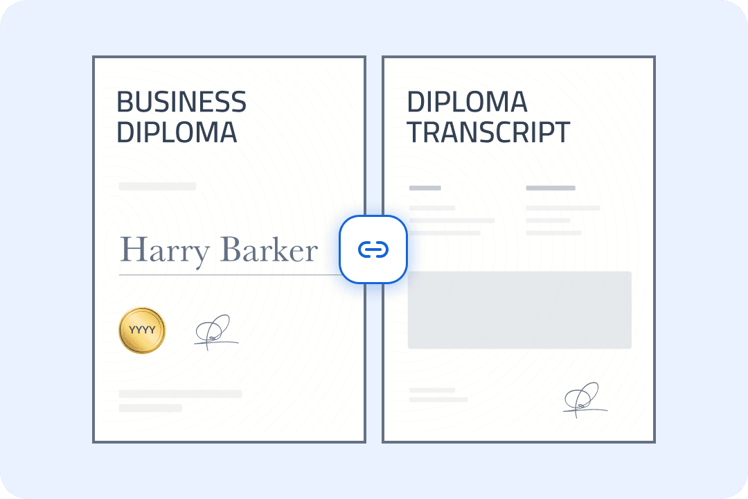 Add a transcript to certificates and diplomas