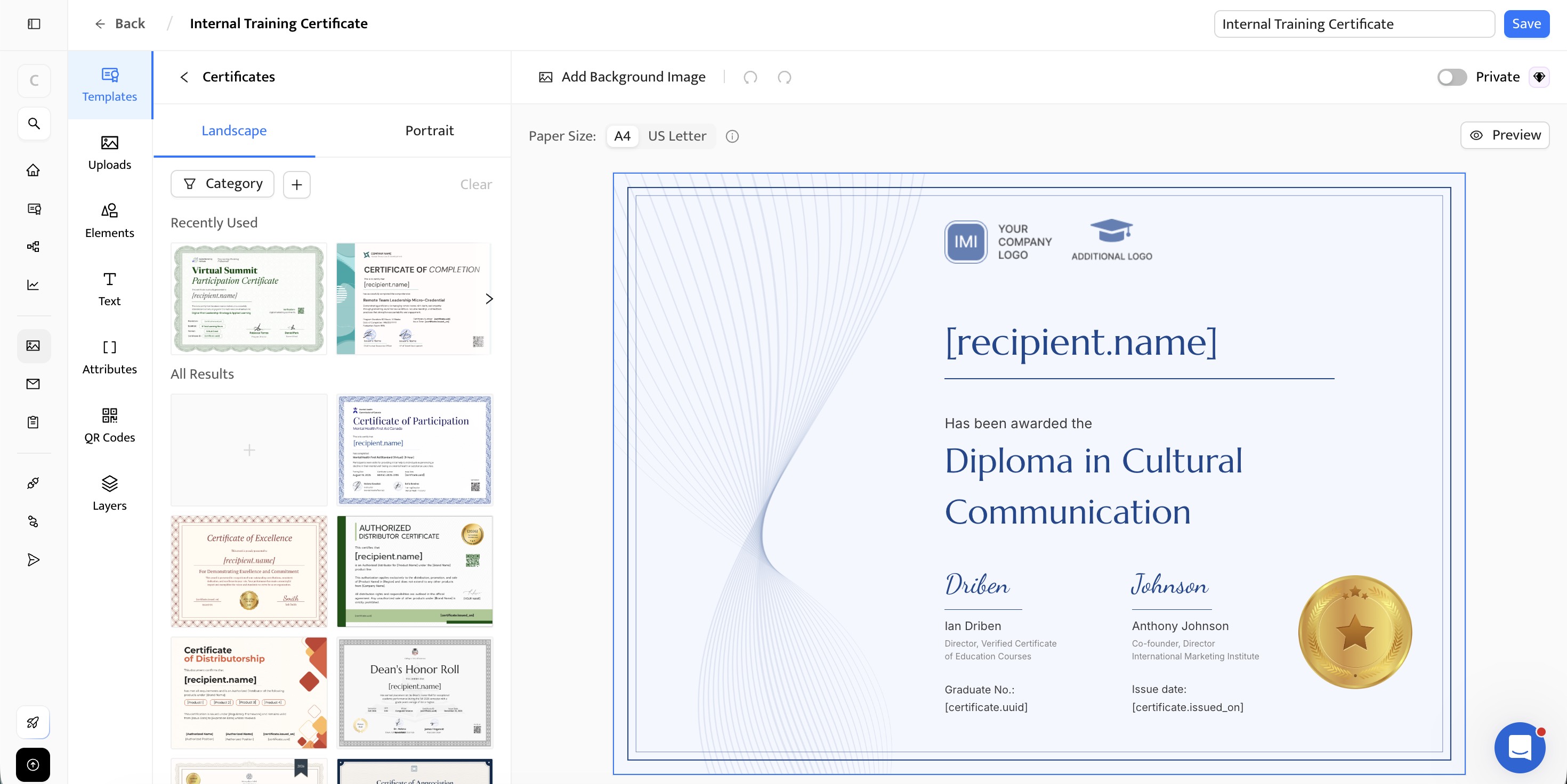 certifier template editor certifier template editor