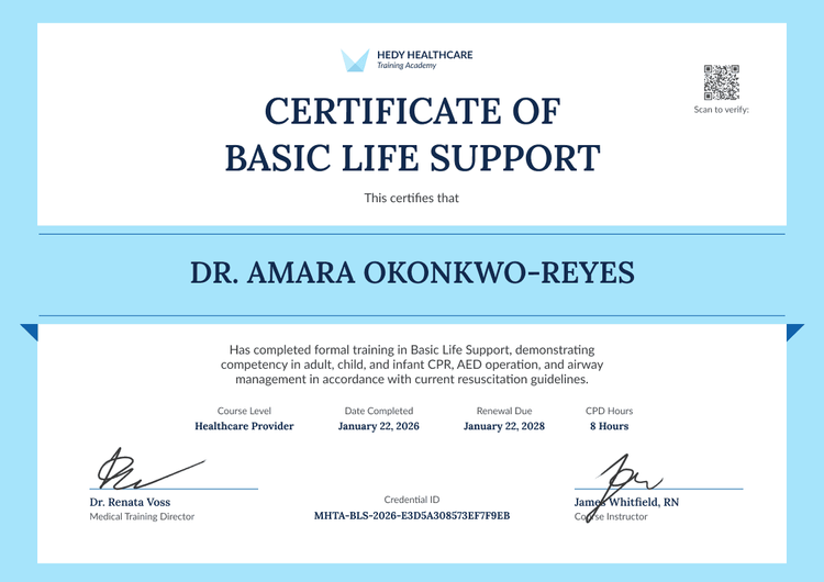 Completion Healthcare Provider BLS Certificate
