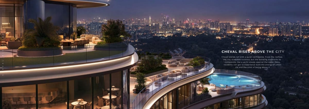 Rooftop decks with panoramic views across the riverine canopy and Westlands skyline