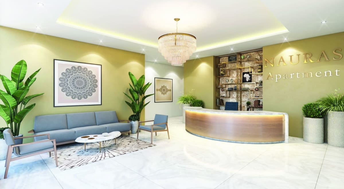 Air-conditioned entrance lobby and waiting lounge