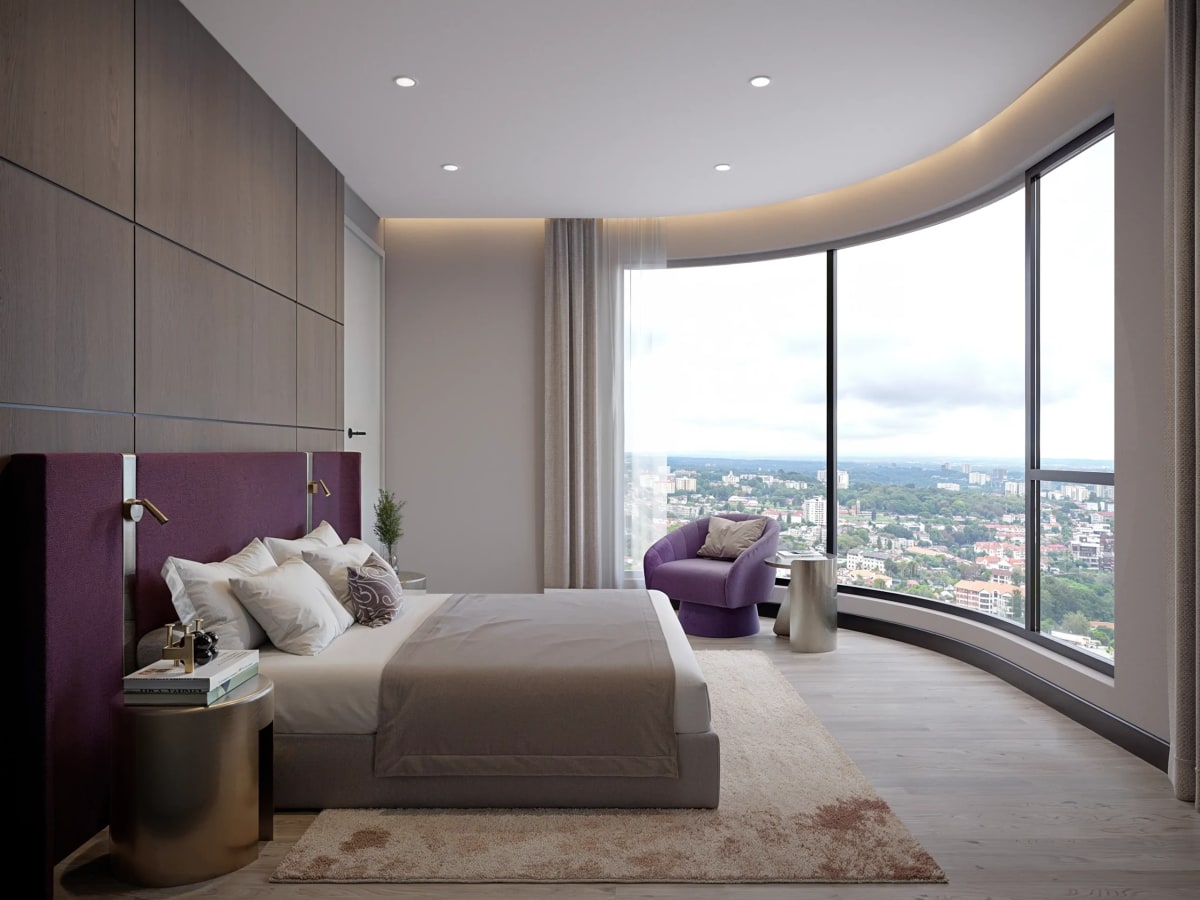 Curved Glass Master Suite