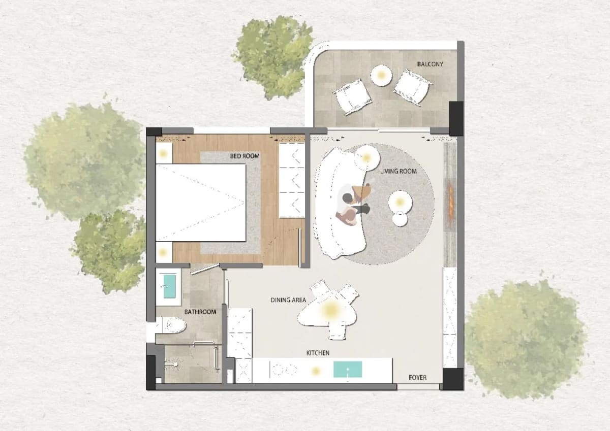 62 m² Executive Floor Plan