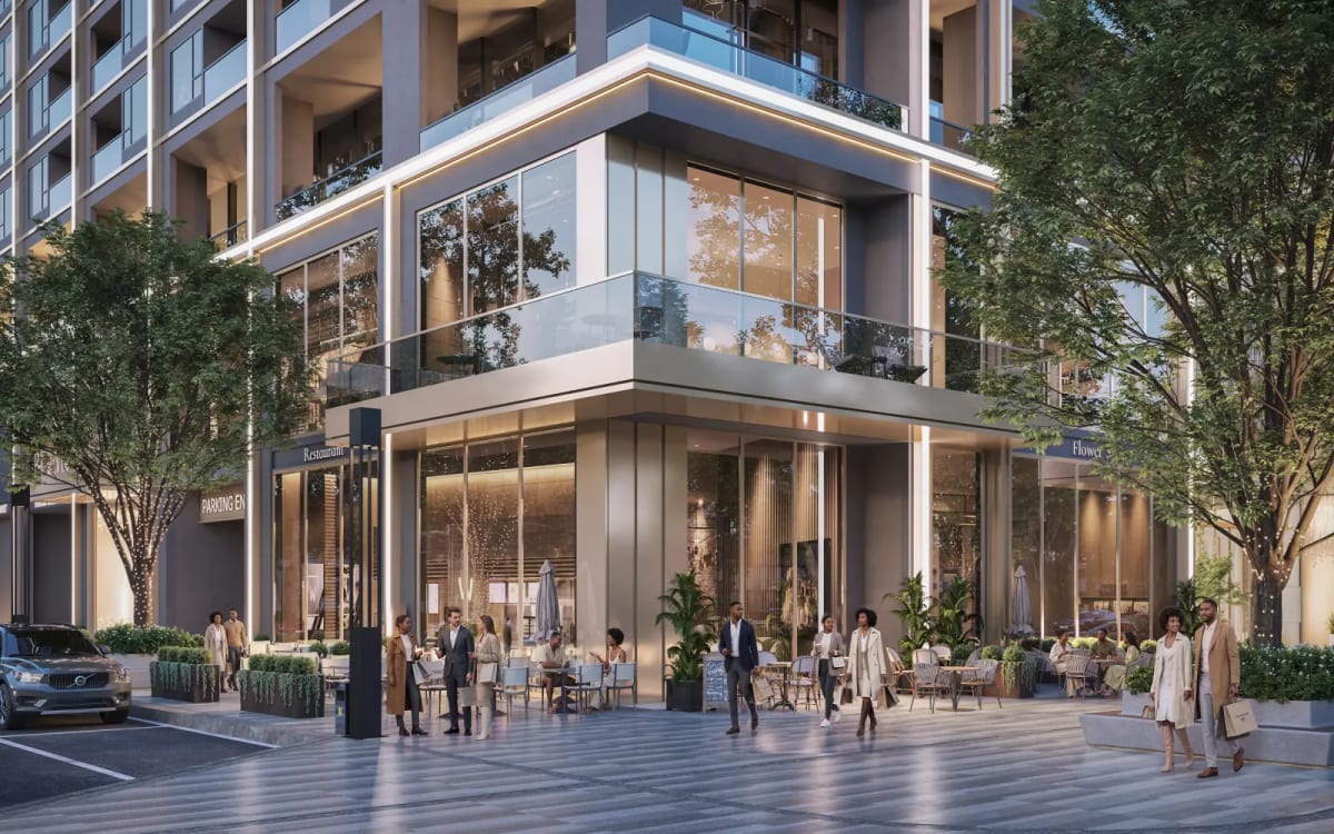 Curated community shopping mall spanning 6,000 square metres across lower levels