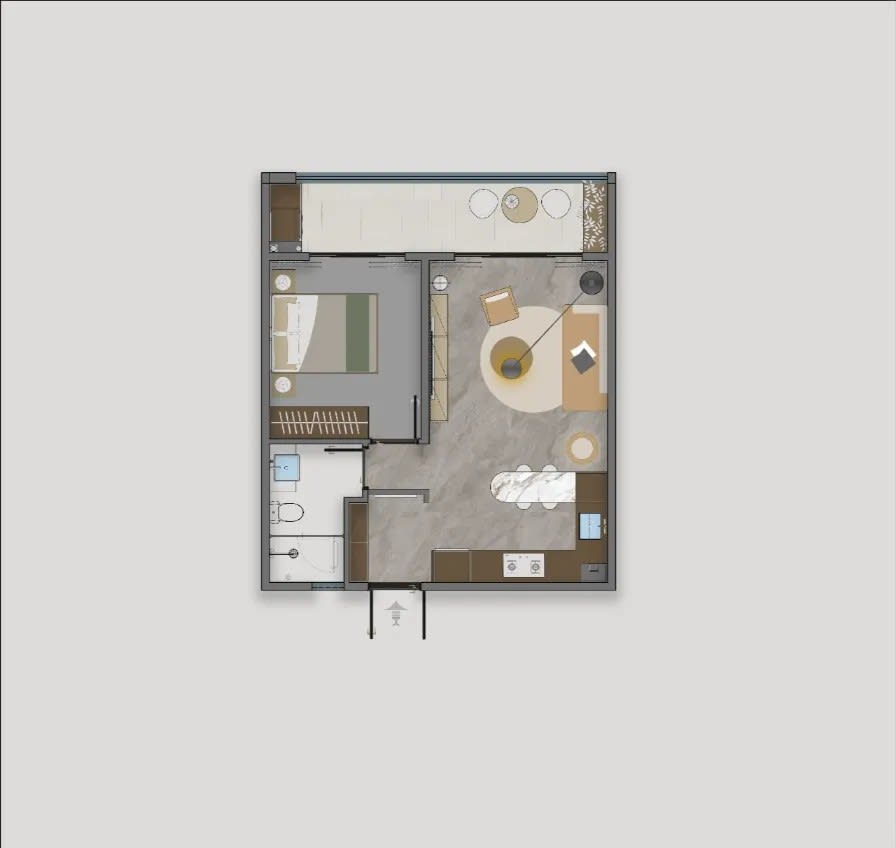 65 sqm Architectural Floor Plan