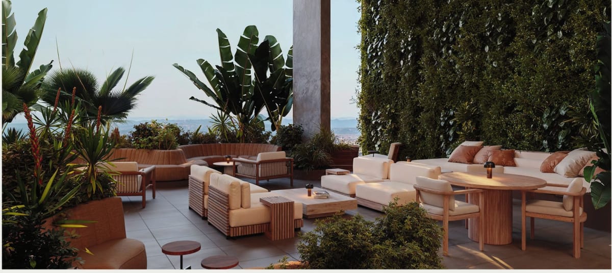 Quiet east sky garden designed for contemplation and outdoor reading