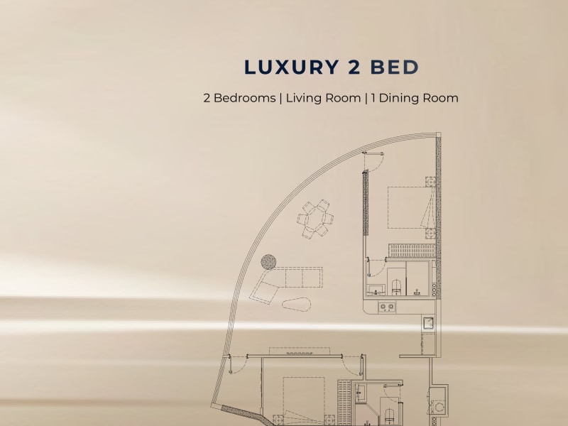 Luxury 2-Bedroom Apartment Layout & Visuals
