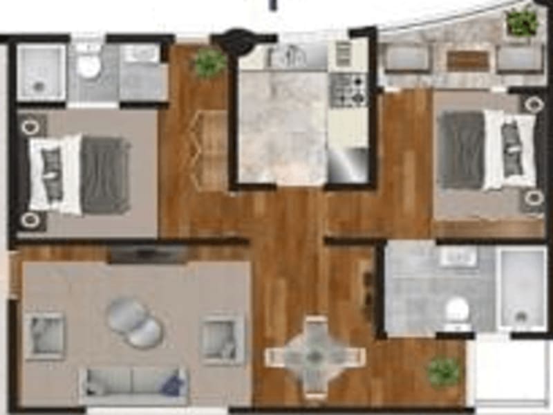 2-Bedroom Hotel Suite (Position T) Layout & Visuals