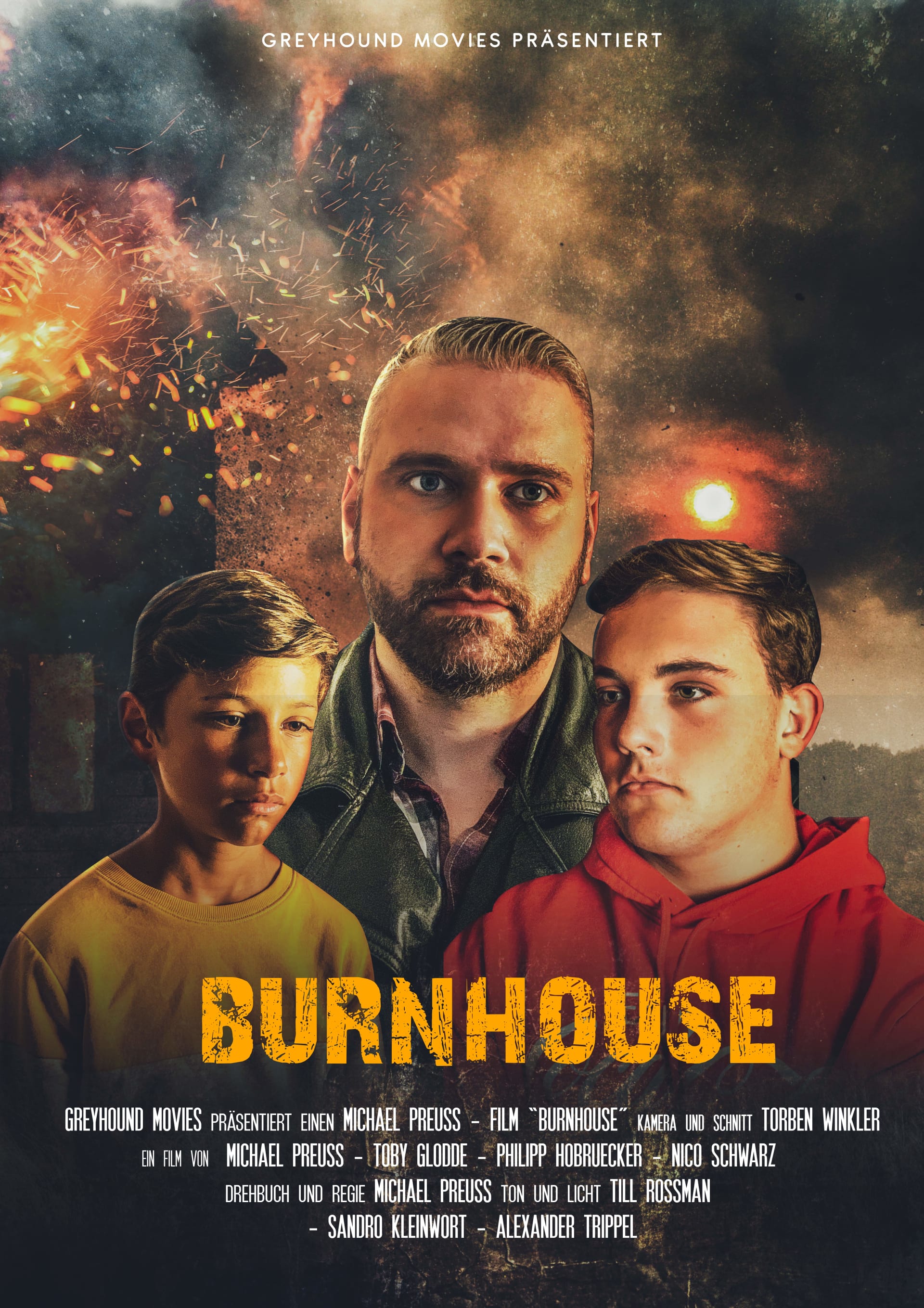 Burn House GER movie poster design by Drix Agency