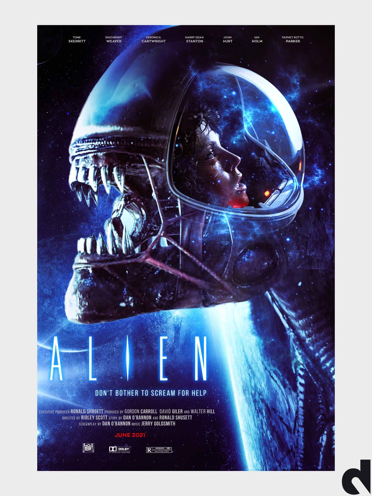 In the silence of space, something is waiting. movie poster design by Drix Agency